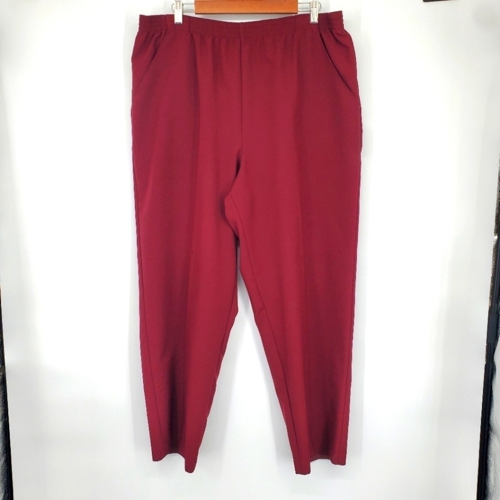 Vintage Fashion Bug Pants Womens 18W Burgundy Elastic Waist Sweatpants